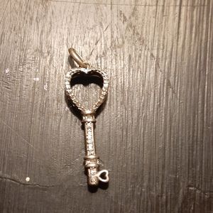 Diamond heart key pendant
